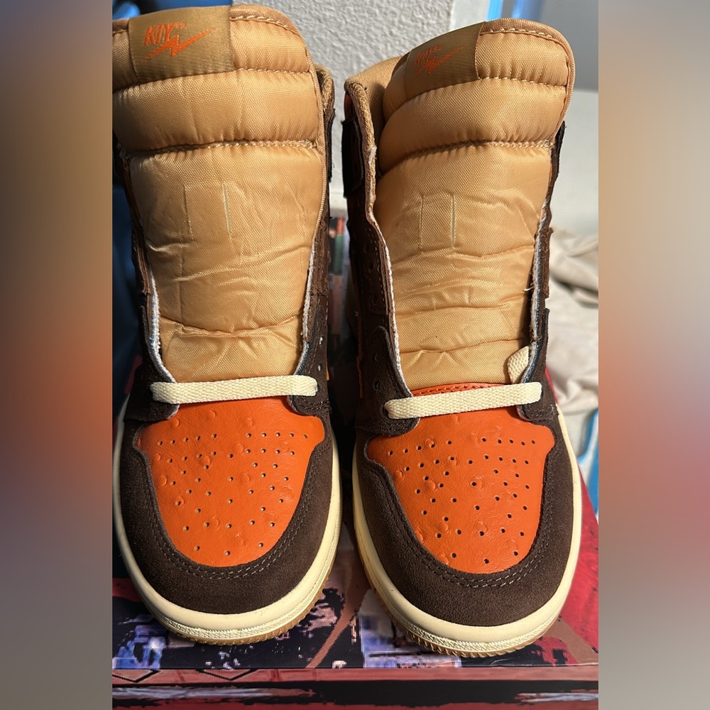 Men's Brown and Orange Sneakers